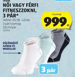 ALDI Crane női vagy férfi fitnesszokni ajánlat