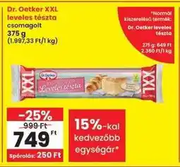 Interspar Dr. Oetker XXL leveles tészta ajánlat