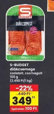 Interspar S-BUDGET diákcsemege ajánlat