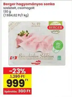 Interspar Berger hagyományos sonka ajánlat