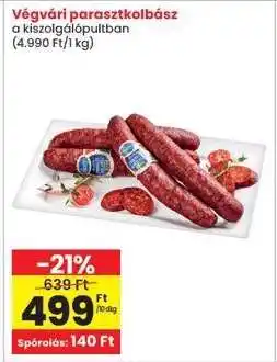 Interspar Végvári parasztkolbász ajánlat