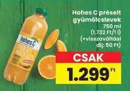 Interspar Hohes C préselt gyümölcslevek ajánlat