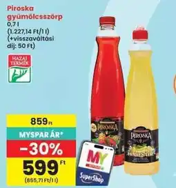 Interspar Piroska Gyümölcsszörp ajánlat