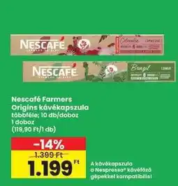 Interspar Nescafé Farmers Origins kávékapszula ajánlat
