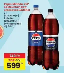 Interspar Pepsi, Mirinda, 7UP és Mountain Dew szénsavas üdítőital ajánlat