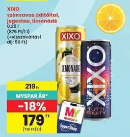 Interspar XIXO szénsavas üdítőital, jegestea, limonádé ajánlat