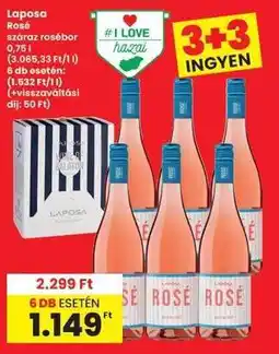 Interspar Laposa Rosé száraz rosébor 0,75 l ajánlat