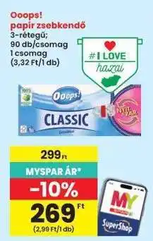 Interspar Ooops! papír zsebkendő ajánlat