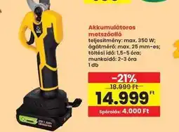 Interspar Akkumulátoros metszőolló ajánlat