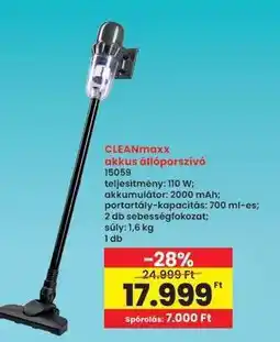 Interspar CLEANmaxx akkus állóporszívó ajánlat