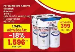 Interspar Peroni Nastro Azzurro sörpack ajánlat