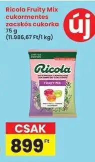 Interspar Ricola Fruity Mix cukormentes zacskós cukorka ajánlat