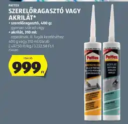 ALDI Pattex Szerelőragasztó vagy Akrilát ajánlat