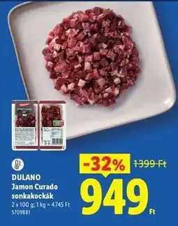 Lidl DULANO Jamon Curado sonkakockák ajánlat