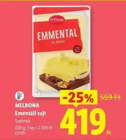Lidl MILBONA Ementáli sajt ajánlat