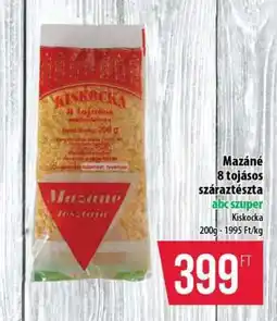 Coop Mazané 8 tojásos száraztészta ajánlat