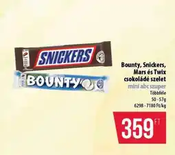 Coop Bounty, Snickers, Mars és Twix csokoládé szelet ajánlat