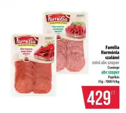 Coop Família Harmónia szalámi ajánlat
