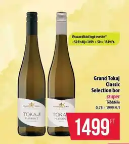Coop Grand Tokaj Classic Selection bor ajánlat