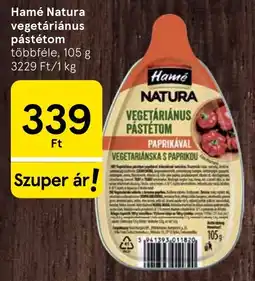Tesco Hamé Natura vegetáriánus pastétom ajánlat