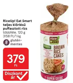 Tesco RiceUp! Eat Smart teljes kiőrlésű puffasztott rizs ajánlat