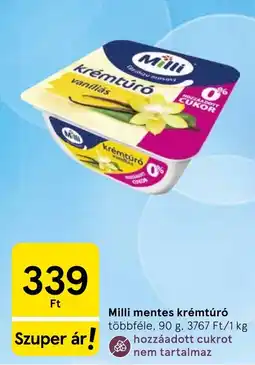 Tesco Milli mentes krémtúró ajánlat