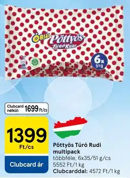 Tesco Pöttys Túró Rudi ajánlat