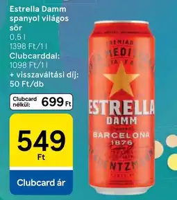 Tesco Estrella Damm spanyol világos sör ajánlat