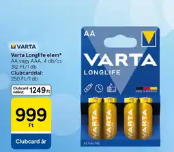 Tesco Varta longlife elem ajánlat