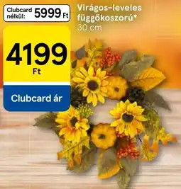Tesco Virágos-leveles függőkoszorú ajánlat
