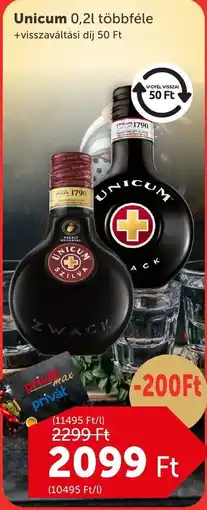 PRIVÁT Unicum ajánlat