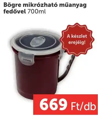 Bögre mikrózható műanyag fedővel
