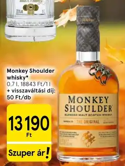 Tesco Monkey Shoulder whisky ajánlat