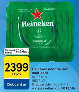 Tesco Heineken dobozos sör ajánlat