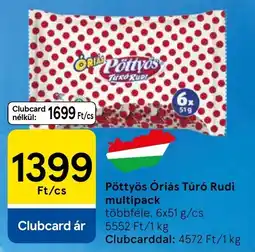 Tesco Pöttyös Óriás Túró Rudi ajánlat