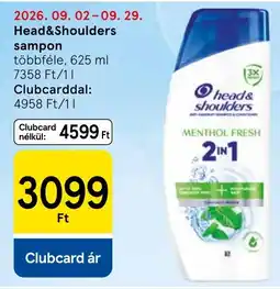 Tesco head & shoulders sampon ajánlat