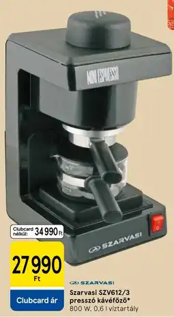 Tesco Szarvasi presszó kávéfőző ajánlat