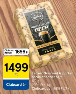 Tesco Lecker ír porter sörös cheddar sajt ajánlat
