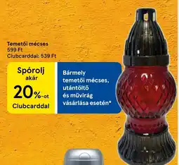 Tesco Temetői mécses ajánlat