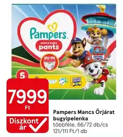 Tesco Pampers Mancs Őrjárat bugyipelenka ajánlat