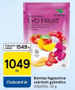 Tesco Bonitas szárított gyümölcs ajánlat