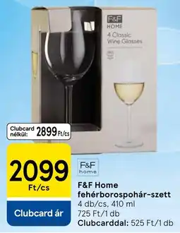 Tesco F&F Home fehérborospohár-szett ajánlat