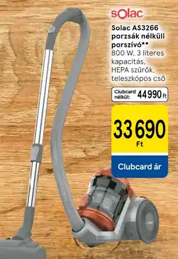 Tesco Solac as3266 porzsák nélküli porszívó ajánlat