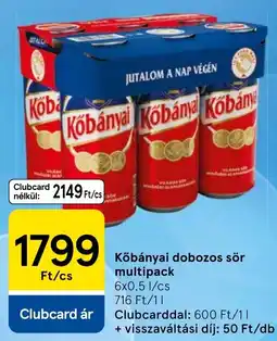 Tesco Kőbányai dobozos sör ajánlat