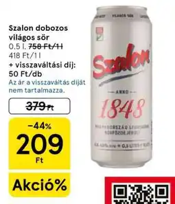 Tesco Szalon dobozos világos sör ajánlat