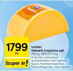 Tesco Lecker felezett trappista sajt ajánlat