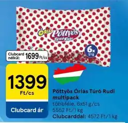 Tesco Pöttyös Óriás Túró Rudi Multipack ajánlat
