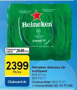 Tesco Heineken dobozos sör multipack ajánlat