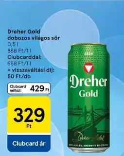 Tesco Dreher Gold dobozos világos sör ajánlat