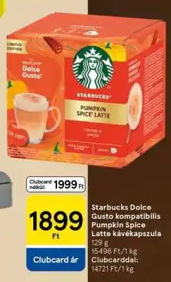 Tesco Starbucks Dolce Gusto kompatibilis Pumpkin Spice Latte kávékapszula ajánlat